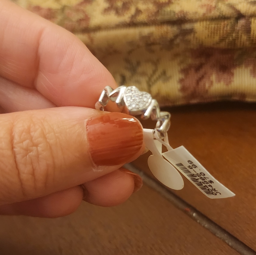 S.Silver Heart MOM Ring BNWT